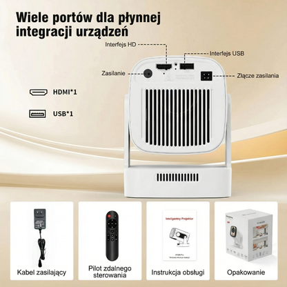 LumiMax One -“200″ Kino w Każdym Pokoju | Auto-Fokus | 1080P FULL HD | Wi-Fi 6”