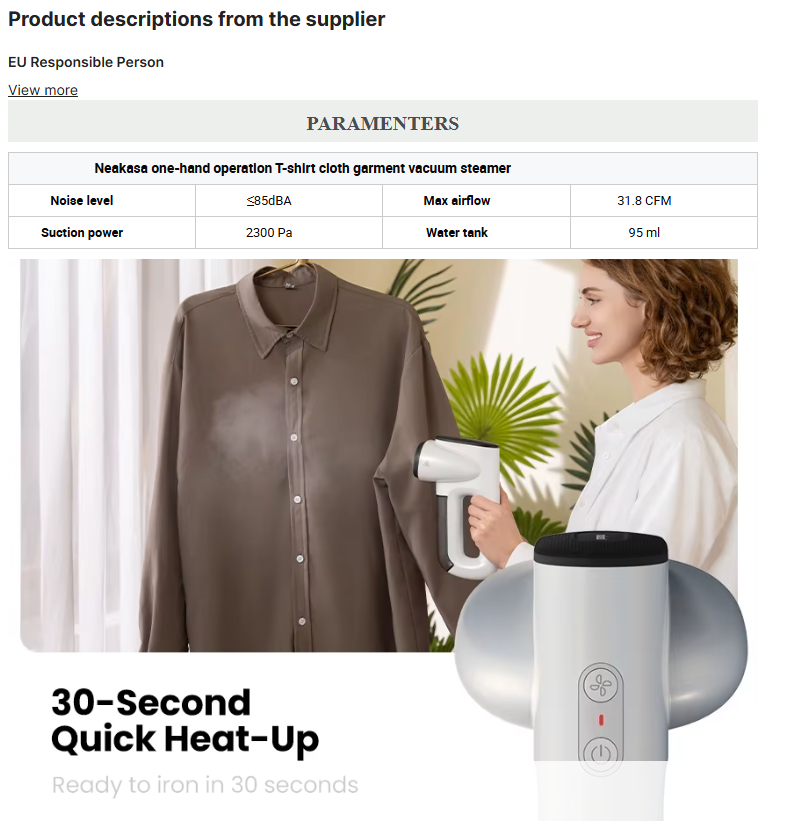 Aspirator portabil Neakasa, cu funcționare cu o singură mână, pentru haine