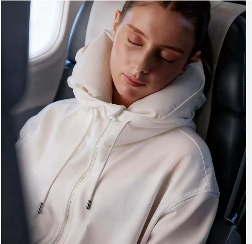 Wholesale in Stock Low MOQ High Quality Travel Airba Hoodie Travel Pillow Stretchable&Breathable Skin-Friendly Adjustable Hoodie