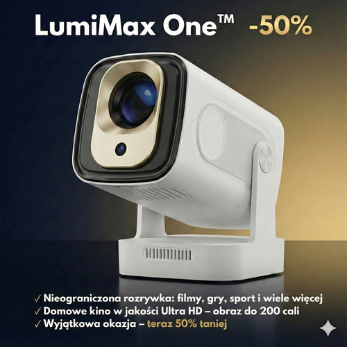 LumiMax One -“200″ Kino w Każdym Pokoju | Auto-Fokus | 1080P FULL HD | Wi-Fi 6”